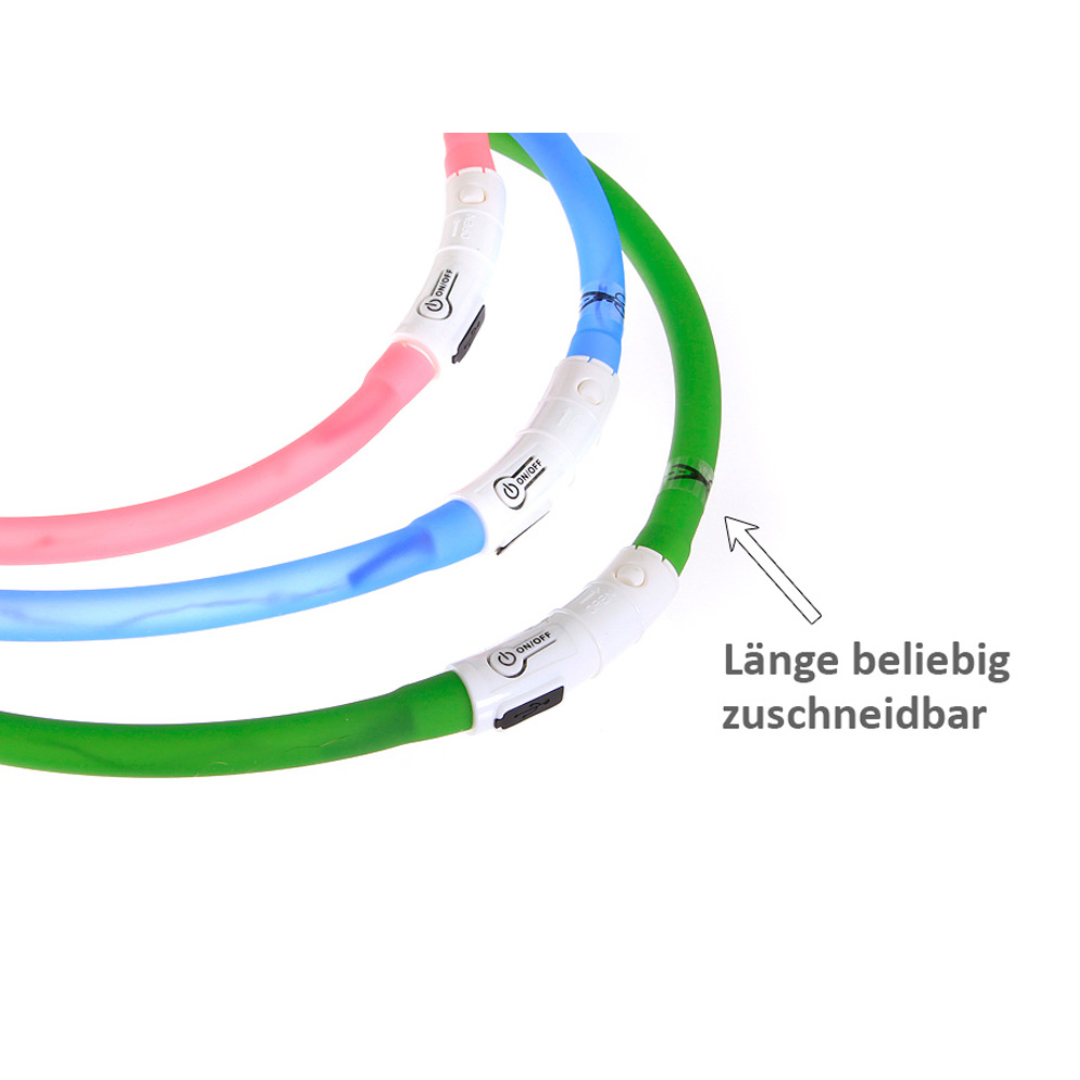 Leuchthalsband USB Flash grün